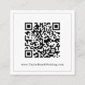 Minimalistische QR-code bruiloft details Informatiekaartje (Achterkant)