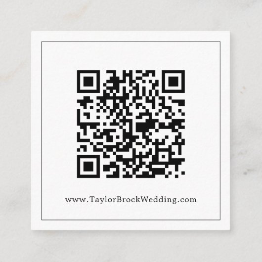 Minimalistische QR-code bruiloft details Informatiekaartje (Achterkant)