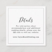 Minimalistische QR-code bruiloft details Informatiekaartje (Voorkant)