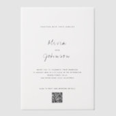 Minimalistische QR-code bruiloft Vellum Uitnodigingen (Voorkant)