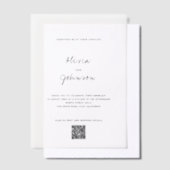 Minimalistische QR-code bruiloft Vellum Uitnodigingen (Offset)