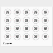 Minimalistische QR-code Business White Simple Ronde Sticker (Vel)