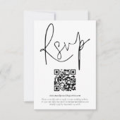 Minimalistische QR-code-code voor bruiloft RSVP-Ka Kaart (Voorkant)