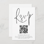 Minimalistische QR-code-code voor bruiloft RSVP-Ka Kaart (Voorkant / Achterkant)