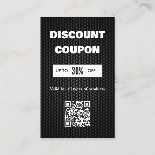 Minimalistische QR-code Korting Kaart Visitekaartje (Voorkant)