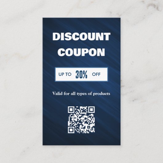 Minimalistische QR-code Korting Kaart Visitekaartje (Voorkant)
