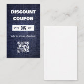 Minimalistische QR-code Korting Kaart Visitekaartje (Voorkant / Achterkant)