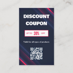 Minimalistische QR-code kortingskaart Visitekaartje