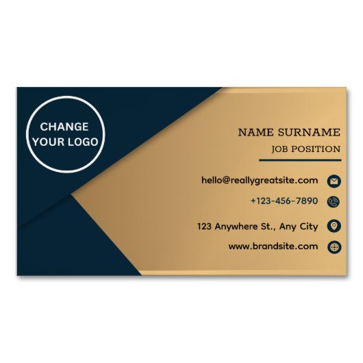 Minimalistische QR Code Logo Visitekaartje magneet (Voorkant)