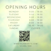 Minimalistische QR-code openingstijden bedrijf Zwa Raamsticker (Vel 3)