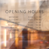 Minimalistische QR-code openingstijden zwart bedri Raamsticker (Vel 2)