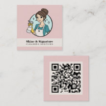 Minimalistische QR Code Roze Schoonmaakdiensten