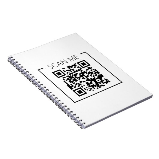Minimalistische QR Code Scan Me Business Notitieboek (Rechterzijde)