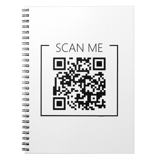 Minimalistische QR Code Scan Me Business Notitieboek (Voorkant)