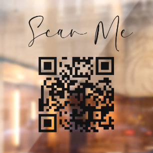 Minimalistische QR Code Scan Me Business Raamsticker