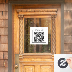 Minimalistische QR Code Scan Me Business Raamsticker