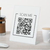 Minimalistische QR Code Scan Me Business Reclamebord Met Voetstuk (Insitu)