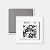 Minimalistische QR-code Scan Me Zakelijk Magneet (Voorkant / Achterkant)