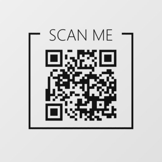 Minimalistische QR Code Scan Me Zakelijk Raamsticker (Vel)