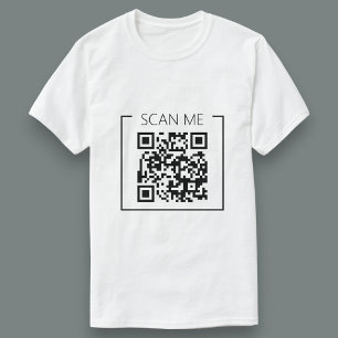 Minimalistische QR-code Scan Me Zakelijk T-shirt