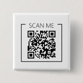 Minimalistische QR-code Scan Me Zakelijk Vierkante Button 5,1 Cm (Voorkant)