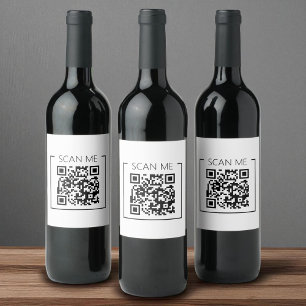 Minimalistische QR-code Scan Me Zakelijk Wijn Etiket