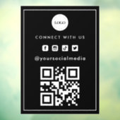 Minimalistische QR-code toevoegen Logo Scan Social Raamsticker (Vel 3)