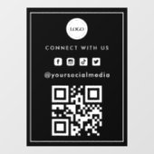 Minimalistische QR-code toevoegen Logo Scan Social Raamsticker (Vel)