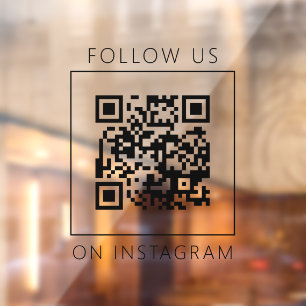 Minimalistische QR-code Volg ons op Instagram Raamsticker