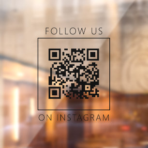 Minimalistische QR-code Volg ons op Instagram Raamsticker