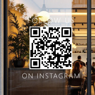 Minimalistische QR-code Volg ons op Instagram Raamsticker