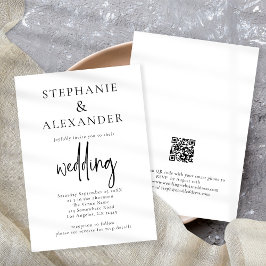 Minimalistische QR-code voor het trouwscript in el Kaart