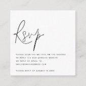 Minimalistische QR-code voor script bruiloft RSVP Informatiekaartje (Voorkant)