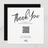 Minimalistische QR Code Vrijgezellenfeest bedankpa Bedankkaart (Voorkant / Achterkant)