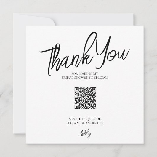 Minimalistische QR Code Vrijgezellenfeest bedankpa Bedankkaart (Voorkant)