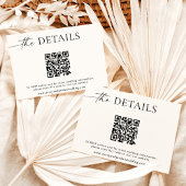 Minimalistische QR Code Wedding Website Details Ka Bedankkaart