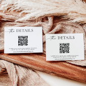 Minimalistische QR Code Wedding Website Details Ka Bedankkaart