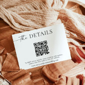 Minimalistische QR Code Wedding Website Details Ka Bedankkaart