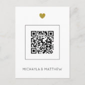 Minimalistische QR Code White Wedding Uitnodiging (Voorkant)