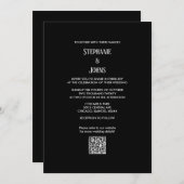 Minimalistische QR Code Zwart Wit Script Bruiloft Kaart (Voorkant / Achterkant)