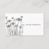Minimalistische Queen Anne's Lace QR Code Visitekaartje (Voorkant)