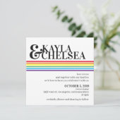 Minimalistische Rainbow bruiloft uitnodiging (Staand voorkant)