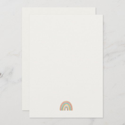 Minimalistische Rainbow Stationery | Modern Note K Bedankkaart (Voorkant / Achterkant)
