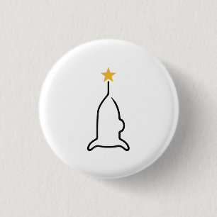 Minimalistische raket éénlijnige kunst met gele st ronde button 3,2 cm