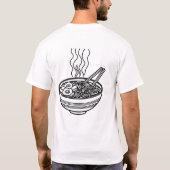 Minimalistische Ramen Line Art T-shirt (Achterkant)