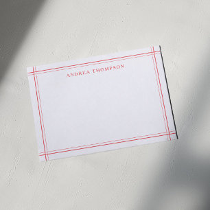 Minimalistische randloze geometrische twee rand ro notitiekaartje