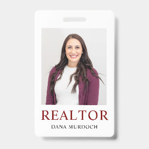 Minimalistische Realtor Photo Badge ID-Kaart