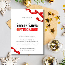 Minimalistische Red Bow Secret Santa Gift Exchange