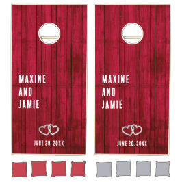 Minimalistische Red Wood bruiloft monogram