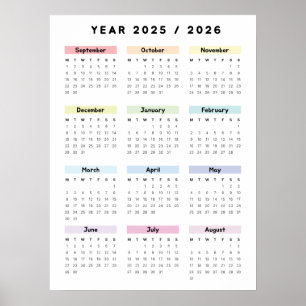 Minimalistische Regenboog 2025 2026 Kalender Poste Poster